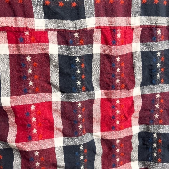 Shaver Lake Star America Button Down SHort Sleeve Shirt 2X Red White Blue - Picture 5 of 5